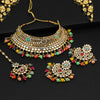 Multi Color Kundan Mirror Choker Necklace Set (MRN138MLT)