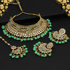Parrot Green Color Kundan Mirror Choker Necklace Set (MRN138PGRN)