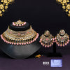 Pink Color Kundan Mirror Choker Necklace Set (MRN138PNK)