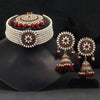 Maroon Color Kundan Mirror Choker Necklaces Set (MRN145MRN)