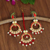 Red Color Meenakari Earrings Tikka Set (MTKE422RED)