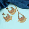 Gold Color Earrings With Maang Tikka (MTKE465GLD)