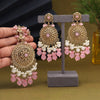Pink Color Earrings With Maang Tikka (MTKE467PNK)