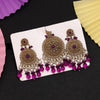 Purple Color Earrings With Maang Tikka (MTKE467PRP)