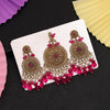 Rani Color Earrings With Maang Tikka (MTKE467RNI)