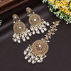 White Color Earrings With Maang Tikka (MTKE467WHT)