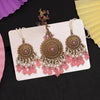 Pink Color Earrings With Maang Tikka (MTKE468PNK)