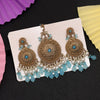 Firozi Color Earrings With Maang Tikka (MTKE469FRZ)