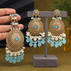 Firozi Color Earrings With Maang Tikka (MTKE469FRZ)
