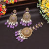 Light Purple Color Earrings With Maang Tikka (MTKE469LPRP)