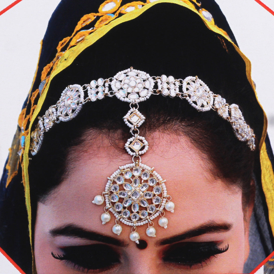 White Color Kundan Matha Patti (MTP337WHT)