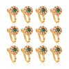 Green Color Nose Pin Combo Of 12 Pieces (NSP251CMB)