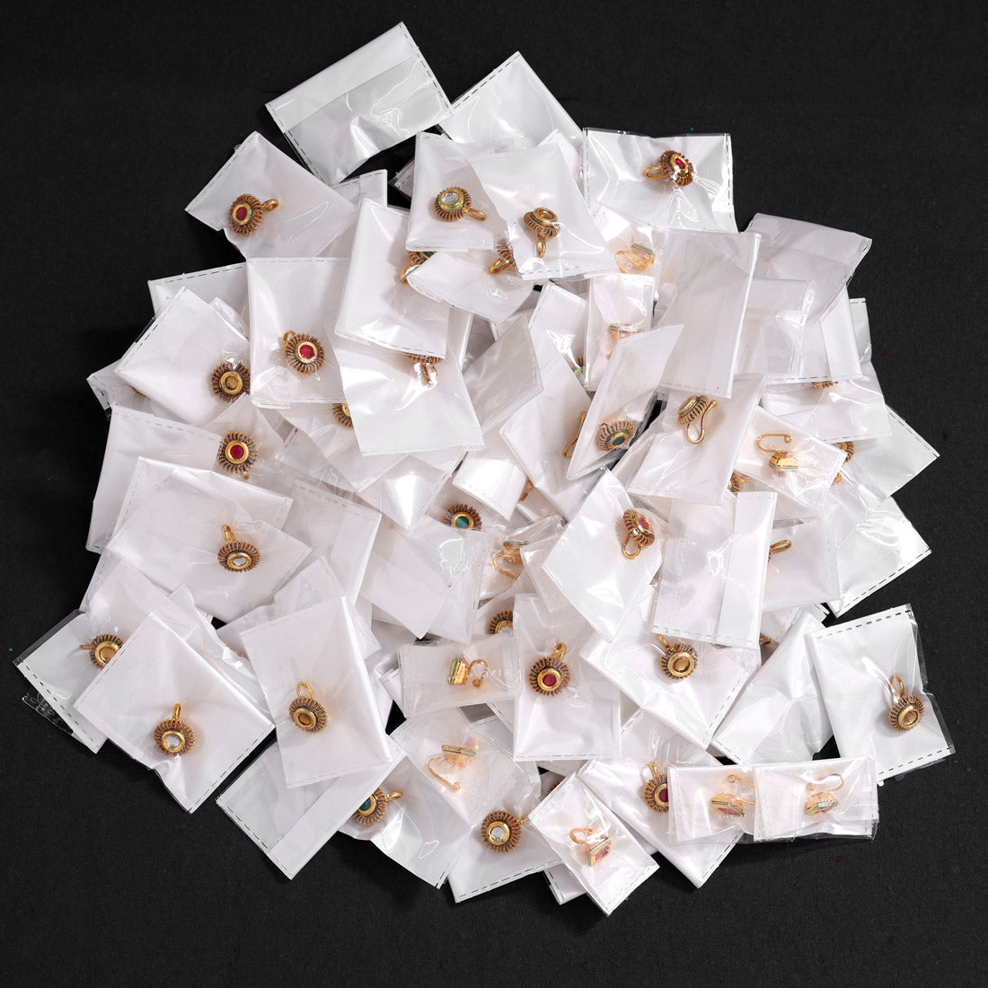 100 Pieces Nose Pin Assorted Color And Design Combo (NSP285CMB)