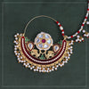 Maroon Color Kundan & Beads Nose Nath (NTH304MRN)