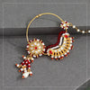 Red Color Glass Stone & Beads Nose Nath (NTH310RED)