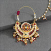 Maroon Color Kundan & Beads Meenakari Nose Nath (NTH313MRN)