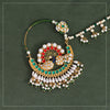 Maroon & Green Color Kundan & Beads Meenakari Nose Nath (NTH319MG)