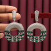 Green Color Premium American Diamond Earrings (PADE356GRN)