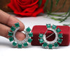 Green Color Premium American Diamond Earrings (PADE357GRN)