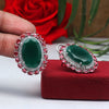 Green Color Premium American Diamond Earrings (PADE359GRN)