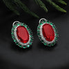 Red Color Premium American Diamond Earrings (PADE359RED)