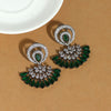 Green Color Premium American Diamond Earrings (PADE368GRN)