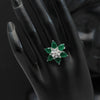 Green Color Premium American Diamond Rings (PADR472GRN)