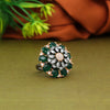 Green Color Premium American Diamond Rings (PADR476GRN)