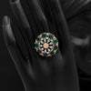 Green Color Premium American Diamond Rings (PADR476GRN)