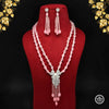 Pink Color Premium American Diamond Long Necklace Set (PCZN659PNK)