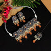 Peach Color Monalisa Stone Premium American Diamond Choker Necklace Set (PCZN680PCH)