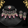 Pink Color Monalisa Stone Premium American Diamond Choker Necklace Set (PCZN680PNK)