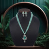 Pista Green Color Premium American Diamond Necklaces Set (PCZN685PGRN)