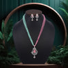 Pink & Pista Green Color Premium American Diamond Necklaces Set (PCZN685PNKPGRN)