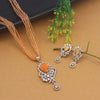 Peach Color Premium American Diamond Necklaces Set (PCZN686PCH)