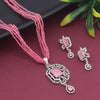 Pink Color Premium American Diamond Necklaces Set (PCZN688PNK)