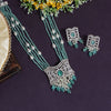 Pista Green Color Premium American Diamond Necklaces Set (PCZN692PGRN)