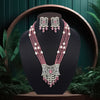 Pink Color Premium American Diamond Necklaces Set (PCZN692PNK)