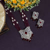 Rani Color Premium American Diamond Necklaces Set (PCZN692RNI)