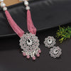 Pink Color Premium American Diamond Necklaces Set (PCZN693PNK)