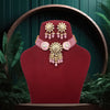 Pink Color Meena Work Premium American Diamond Choker Necklaces Set (PCZN694PNK)
