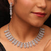 Preyans Luxury Silver Color American Diamond Premium Necklace Set (PCZN706SLV)