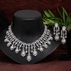 Preyans Luxury Silver Color American Diamond Premium Necklace Set (PCZN721SLV)