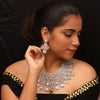 Preyans Luxury Pink & Pista Green Color American Diamond Premium Necklace Set (PCZN722PNKPGRN)