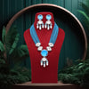 Firozi Color American Diamond Premium Necklace Set (PCZN780FRZ)