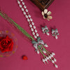 Pink & Pista Green Color American Diamond Premium Necklace Set (PCZN784PNKPGRN)