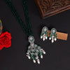Green Color American Diamond Premium Necklace Set (PCZN785GRN)