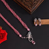 Pink Color American Diamond Premium Necklace Set (PCZN788PNK)