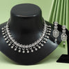 Preyans Luxury Silver Color American Diamond Premium Necklace Set (PCZN866SLV-PR)