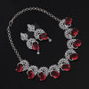 Preyans Luxury Ruby Color American Diamond Premium Necklace Set (PCZN869RUBY-PR)